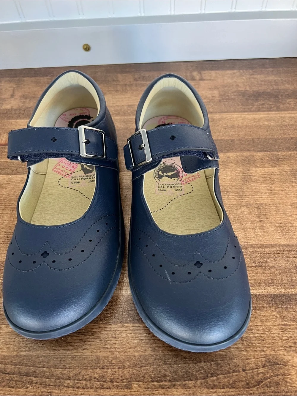 Livie & Luca Navy Mary Jane Buckle School Shoes